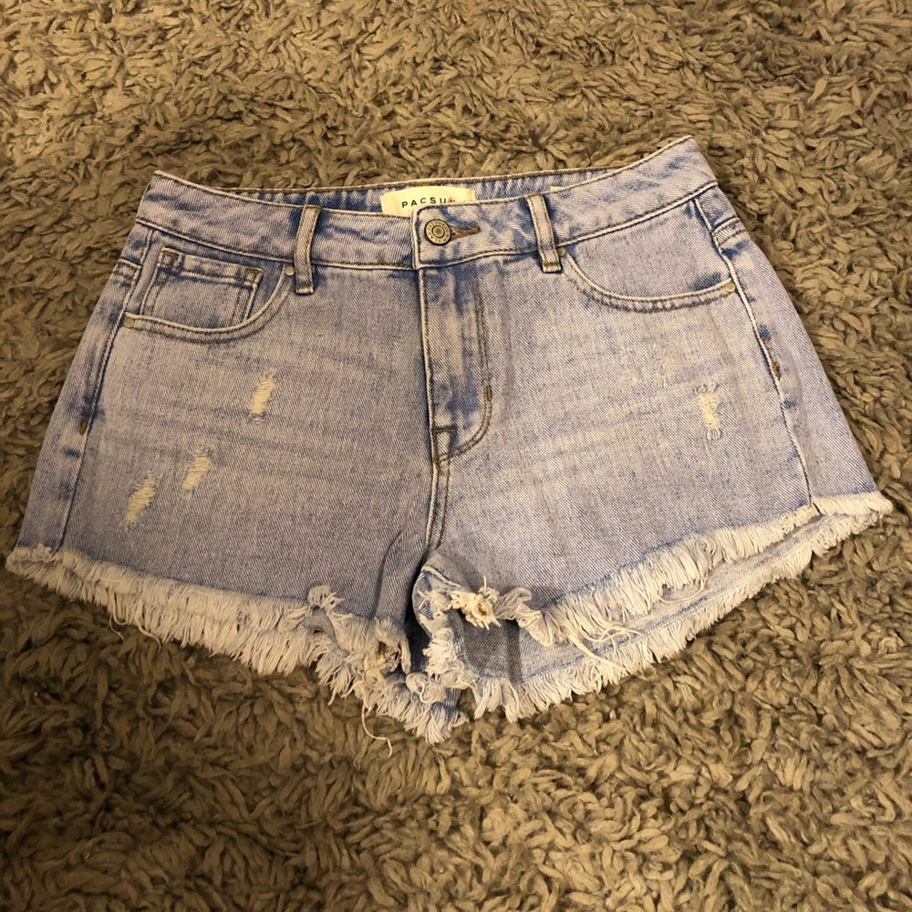 Pacsun Distressed High Rise Denim Shorts